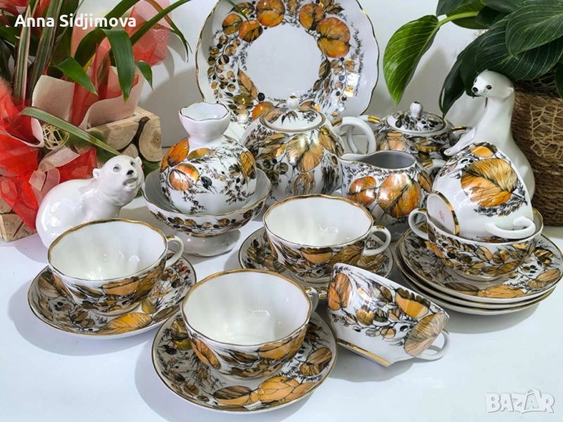 Руски порцелан ЛФЗ сервиз за чай , снимка 1