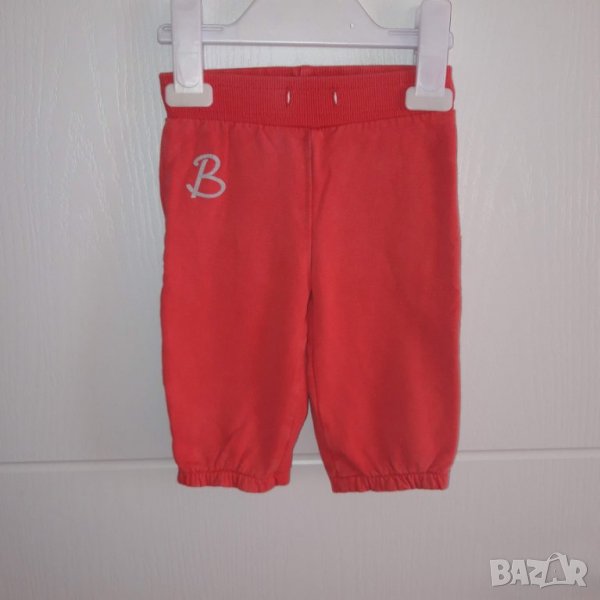 3-6м 68см Панталон тип спортна долница момче или момиче Материя памук Цвят червен Без следи от употр, снимка 1