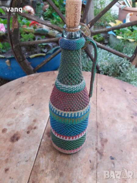 Плетена бутилка с дръжка-1000мл, снимка 1