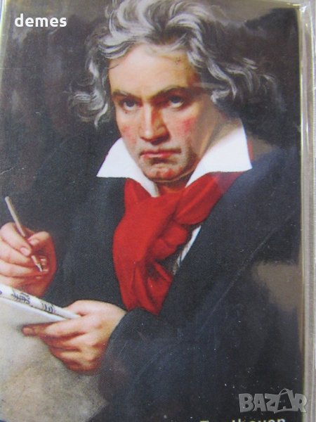 Автентичен метален магнит от Германия-Бетховен, серия-10, снимка 1