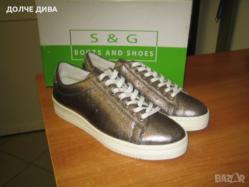 Дамски кецове м.195 ,,CRACK,, естествена кожа, снимка 1