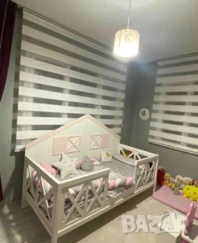 Щори ECD  Ролетни, Текстилни, Двойни, Без пробиване, Включен монтажен материал, Бял,Сив ,Бежов, снимка 1