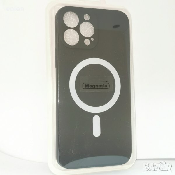 Магнитен MagSafe удароустойчив кейс за iPhone 13 / Черен, снимка 1