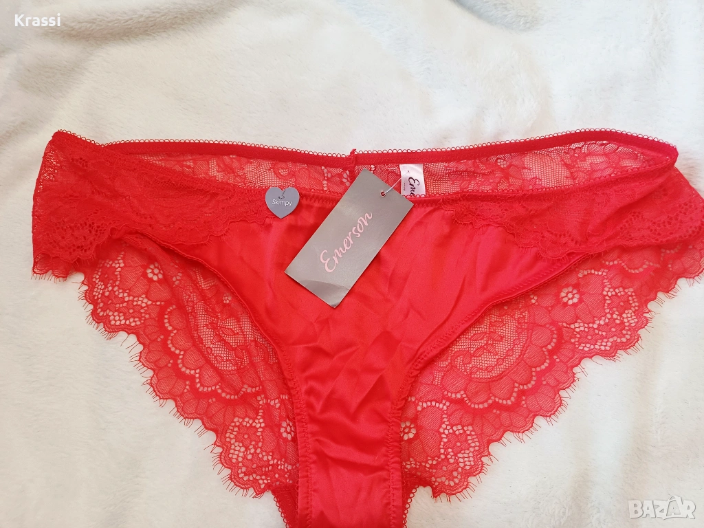 Червени бикини сатен и дантела Xl нови Emerson, снимка 1