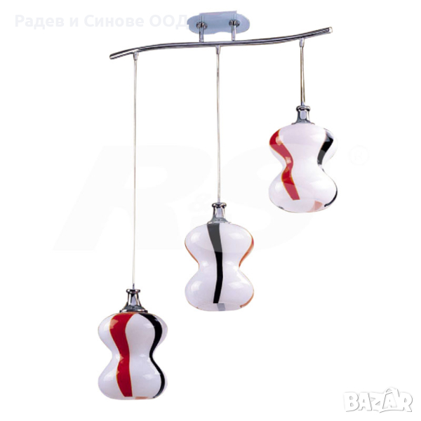 Полилей RS 91589 CR-3H BK+RD 3XЕ27 (313103), снимка 1