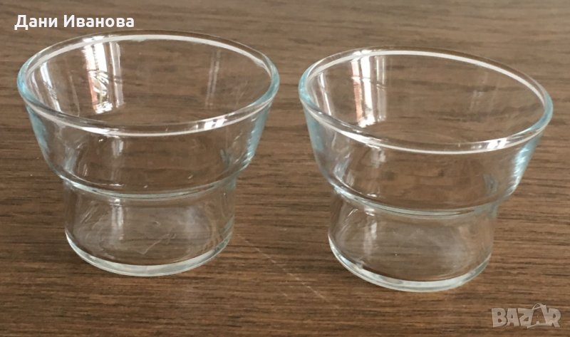 2 бр. стъклени свещници, снимка 1