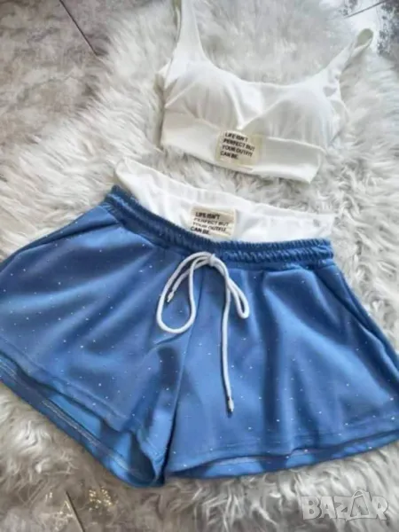 дамски комплекти бюстие и къси панталонки с камъни , снимка 1