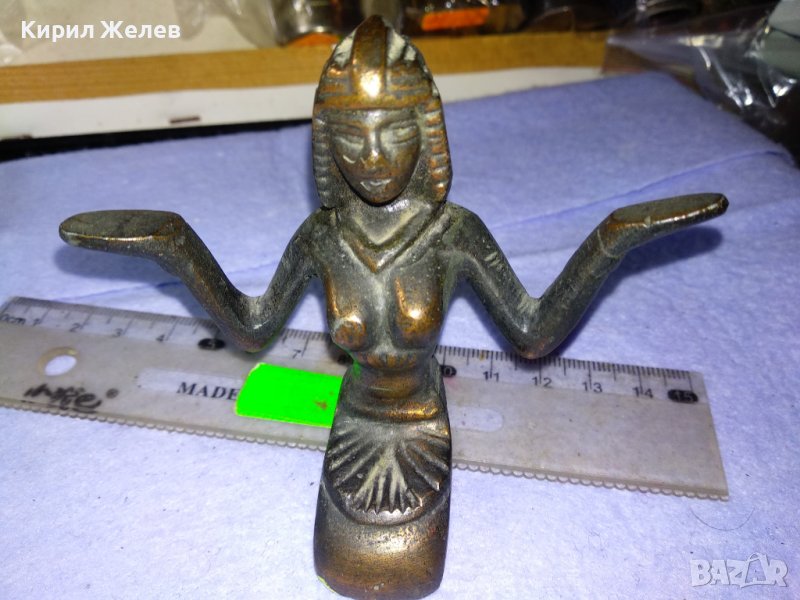 МАСИВНА МЕТАЛНА ПОМЕДНЕНА СТАТУЕТКА СУВЕНИР от ЕГИПЕТ в АНТИЧЕН СТИЛ 41381, снимка 1