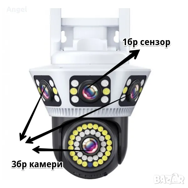 Пълноцветна панорамна 6K Wi-Fi камера за нощно виждане, снимка 1