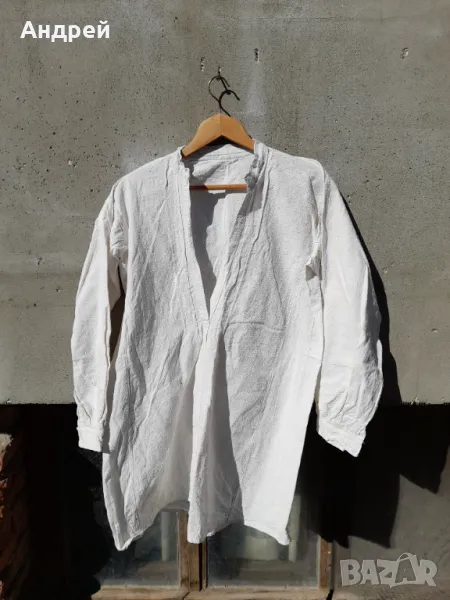 Старинна Мъжка кенарена риза #9, снимка 1
