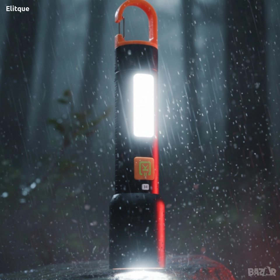 Презареждащ се LED фенер с висока яркост – USB Type-C, мащабируем лъч, компактен дизайн с карабинер, снимка 1