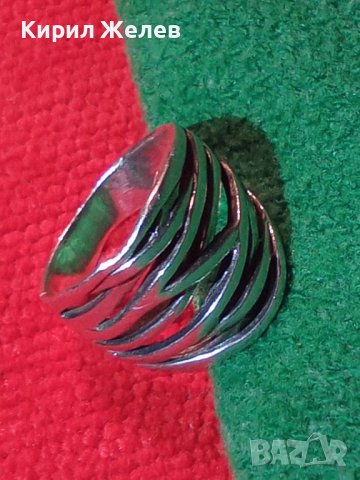 ШИКОЗЕН АЖУРЕН СРЕБЪРЕН АРТ ДИЗАЙН ПРЪСТЕН СРЕБРО 925 МАЙСТОРСКО БИЖУ 26916, снимка 4 - Пръстени - 39547538