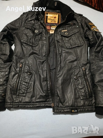 Стилно мъжко яке Khujo (Милитари стил) – Размер S, Като ново!, снимка 2 - Якета - 53539973