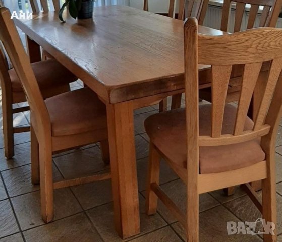 Дъбова масивна маса , снимка 1