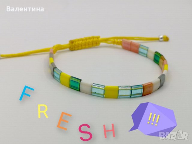 Miyuki Tila гривна със сребърни мъниста, снимка 1