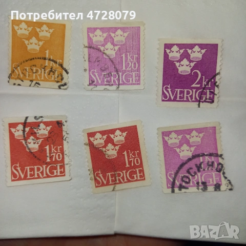 6 stari shvedski marki s visok nominal, снимка 4 - Филателия - 53353633