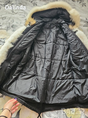 Дамска парка с естествен косъм, снимка 2 - Якета - 53243630