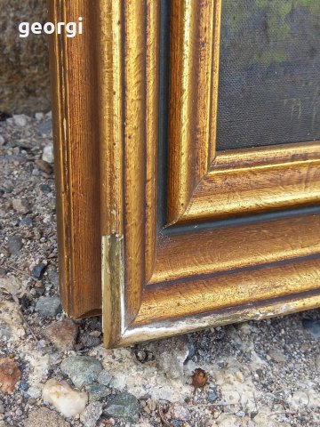 Стара картина пейзаж върху платно, снимка 7 - Картини - 40067799