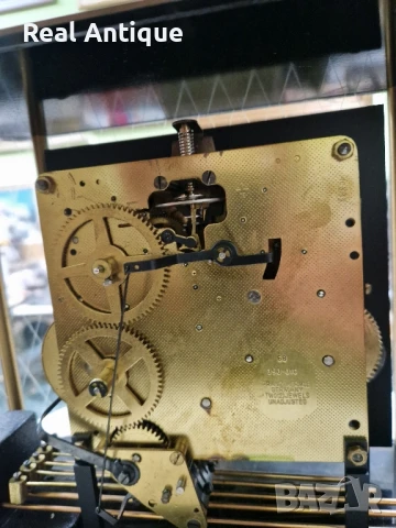 Уникален рядък антикварен немски Уестминстърски каминен часовник Atlanta , снимка 6 - Антикварни и старинни предмети - 51028883