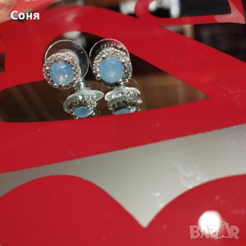 Обеци, обици с лунен камък и цирконий, снимка 12 - Обеци - 43492607