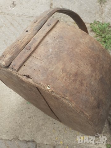 много Стара дървена крина с дръжка, дървена мярка за обем, съд, снимка 9 - Антикварни и старинни предмети - 30159222