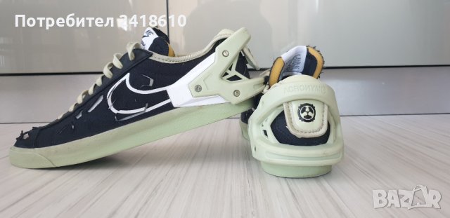 Nike x Acronym Blazer Low Black Olive Aura Mens Size 44/28 UK 9 US 10 НОВО! ОРИГИНАЛ! Мъжки Кецове!