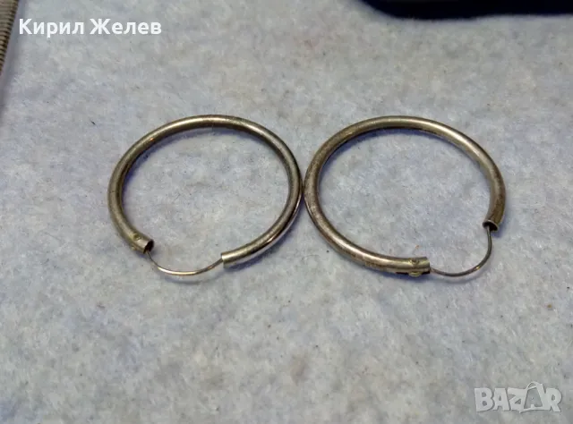 СТАР КЛАСИЧЕСКИ РЕТРО МОДЕЛ СРЕБЪРНИ ОБЕЦИ СРЕБРО ВИСОКА ПРОБА ФИНА РЪЧНА РАБОТА 47595, снимка 3 - Антикварни и старинни предмети - 49757560