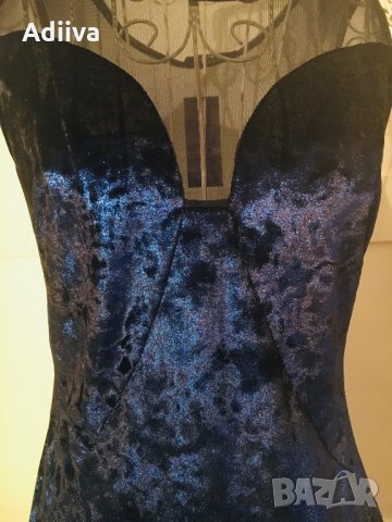 Дамска рокля в тъмно синьо с тюл Размер М, снимка 11 - Рокли - 27780537