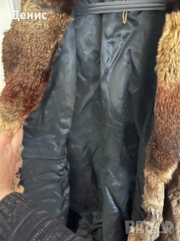 Дълго дамско палто от естествен косъм (нутрия) – L/XL, с подвижна част, ретро модел, снимка 7 - Палта, манта - 53295608