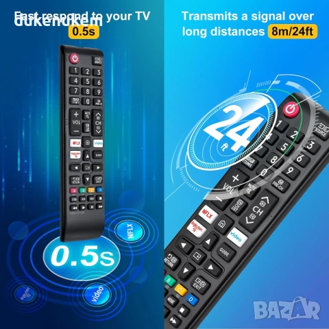 Дистанционно управление за Samsung Smart TV, 4K UHD, QLED, Crystal UHD и UE Series телевизори, снимка 5 - Дистанционни - 53039966