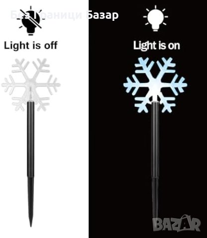 Нови 5 броя Коледни светлини LED снежинки с 8 режима и таймер, снимка 5 - Други - 43102140