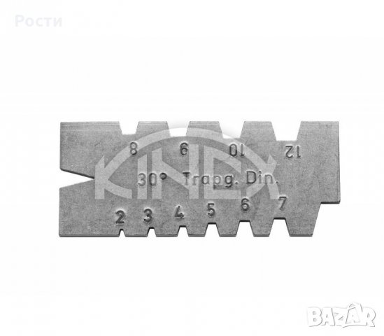 ШАБЛОН ЗА ИЗМЕРВАНЕ НА ТРАПЕЦОВИДНА РЕЗБА KINEX 2-12 ММ, 30 °, снимка 1