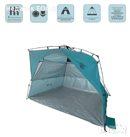 Автоматична  водоустойчива плажна палатка, 240x130x135 см.