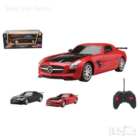 Кола с дистанционно Mercedes Benz SLS AMG Black RC 1:24 / 2.4 GHz, снимка 1 - Коли, камиони, мотори, писти - 43486038