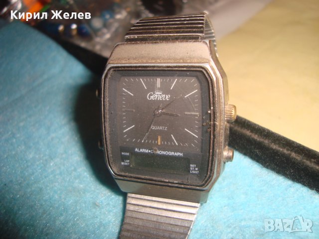 GENEVE QUARTZ  ALARM CHRONOGRAPH СТАР РЯДЪК МАРКОВ КВАРЦОВ ВИНТИДЖ ЧАСОВНИК ЖЕНЕВА 26419, снимка 14 - Мъжки - 34831015