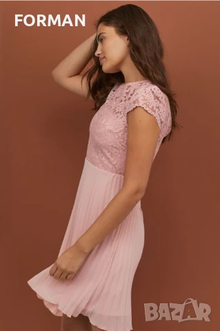 ИЗКЛЮЧИТЕЛНО КРАСИВА розова рокля с дантела , снимка 2 - Рокли - 49886595