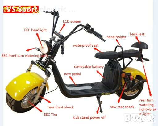 Citycoco scooter • VS 700 • Харли скутер • ВС Спорт, снимка 4 - Мотоциклети и мототехника - 27657895