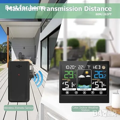 ROVLAK Безжична метеорологична станция с външен сензор, снимка 3 - Друга електроника - 49334404