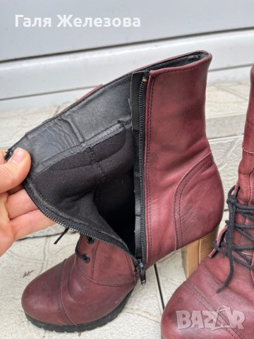 Естествена кожа в бордо, снимка 5 - Дамски боти - 43003337