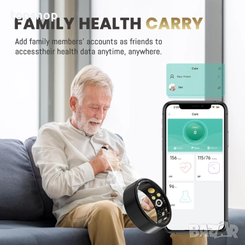 Нов проверен уъмен пръстен за жени и мъже, проследяващ здравето с пулс/кръвен кислород/кръвно ..., снимка 7 - Пръстени - 52359817