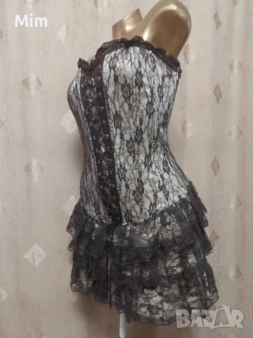 M/L Секси дамска винтидж дантелена корсетна рокля, снимка 4 - Рокли - 50380700