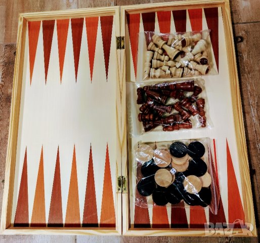 Дъска за шах, дъска за табла, голяма 48х48см, дървена шахматна дъска за табла и дама, Шахмат, Игра, снимка 5 - Шах и табла - 28527992