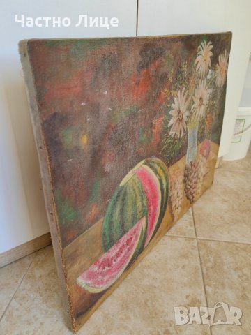 Много Стара Русенска Картина Натюрморт м.б. платно 1930те г, снимка 3 - Антикварни и старинни предмети - 44114771