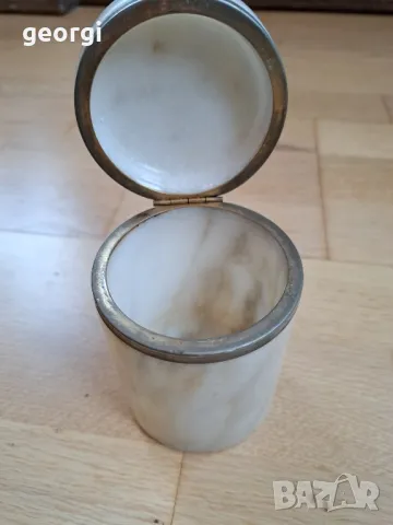 ретро мраморна кутия с капак 3/3, снимка 2 - Антикварни и старинни предмети - 48186493