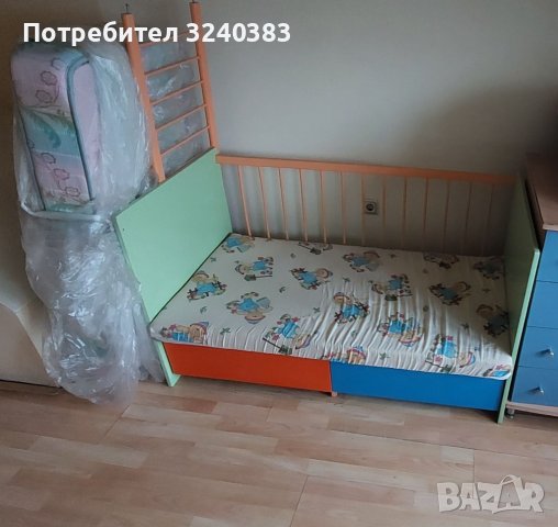 Детско легло кошарка с допълнителен матрак, снимка 1 - Спални и легла - 43920662