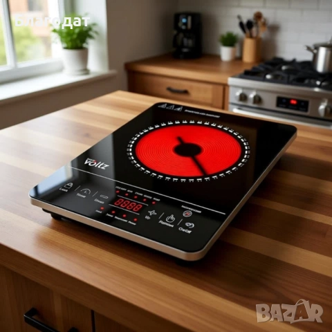 Котлон Voltz, 2000W, Кристална плоча с инфрачервен нагревател, 28х36см, LED екран, Таймер, снимка 5 - Котлони - 52463654