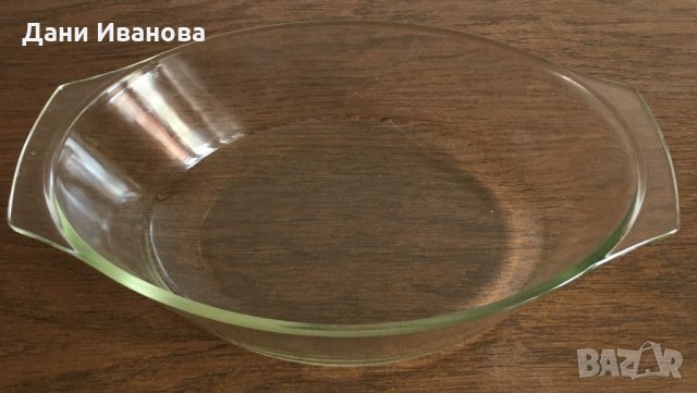 Стъклена елипса тенджера с дръжки, снимка 2 - Съдове за готвене - 28562405