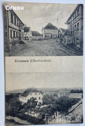 Стара черно-бяла картичка Кройзен 1913, снимка 1 - Филателия - 44111495