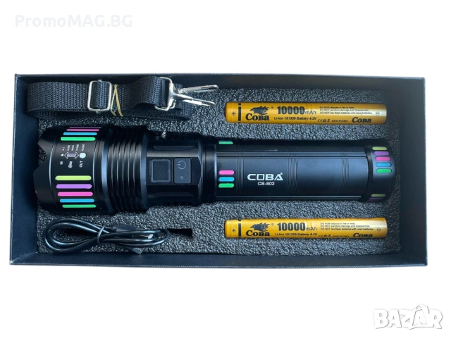 Голям мощен LED фенер COBA CB-802, снимка 5 - Къмпинг осветление - 53349920