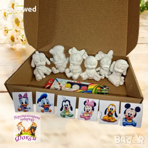 Комплект керамични фигурки с бои за оцветяване, снимка 2 - Други - 48302397